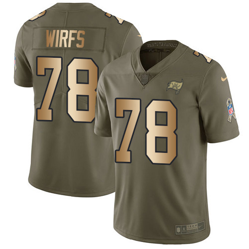 Nike Buccaneers #78 Tristan Wirfs Olive/Gold Youth Stitched NFL Limited 2017 Salute To Service Jersey